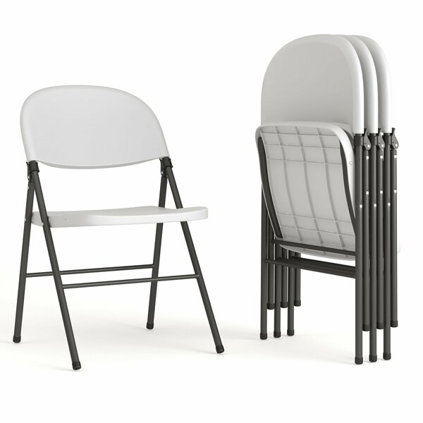 Flash Furniture 330 lb. Capacity Granite White Plastic Chair, 4PK 4-DAD-YCD-50-WH-GG